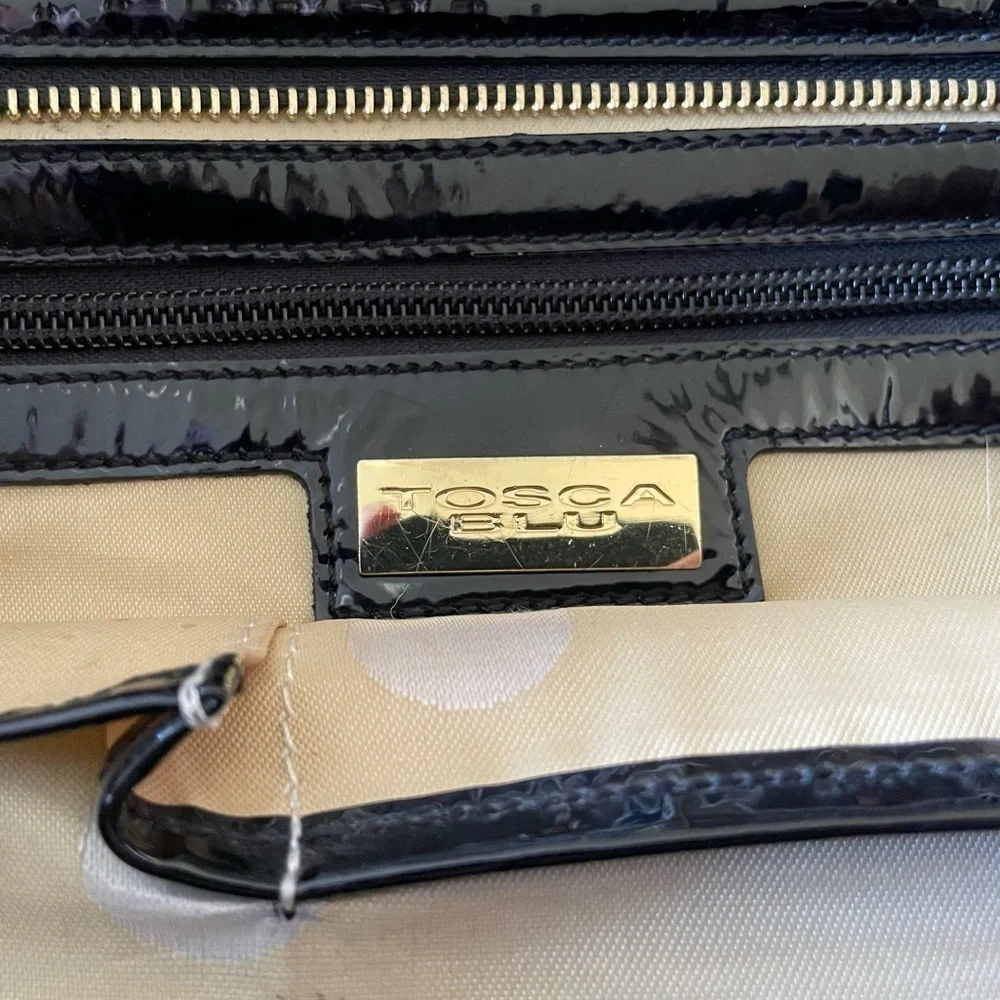 TOSCA BLU Italian Leather Black Shoulder Bag Purse